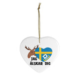 I Love You Sweden Christmas Tree Ornament - Jag älskar dig - Swedish Ornament