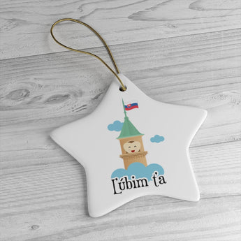 I Love You Holiday Christmas Tree Ornament - Slovakian Gift - Slovakia Ornament