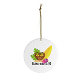 Hawaiian Christmas Tree Ornament -  Hawaii Ceramic Ornament