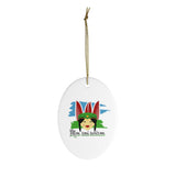 I Love You Holiday Ceramic Tree Ornament - Azerbaijani Gift Idea  - Azerbaijan
