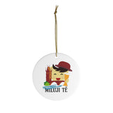 Czech I Love You Holiday Ceramic Tree Ornament - Czech Gift Idea - Czech Republic - Miluji tě