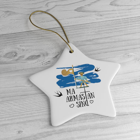 I Love You - Belarus Christmas Tree Ornament -  Belarus Ceramic Ornament - я цябе кахаю