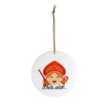 Cute Russian "I Love You" Ornament - Christmas Tree Ornament - Ceramic