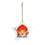 Cute Russian "I Love You" Ornament - Christmas Tree Ornament - Ceramic