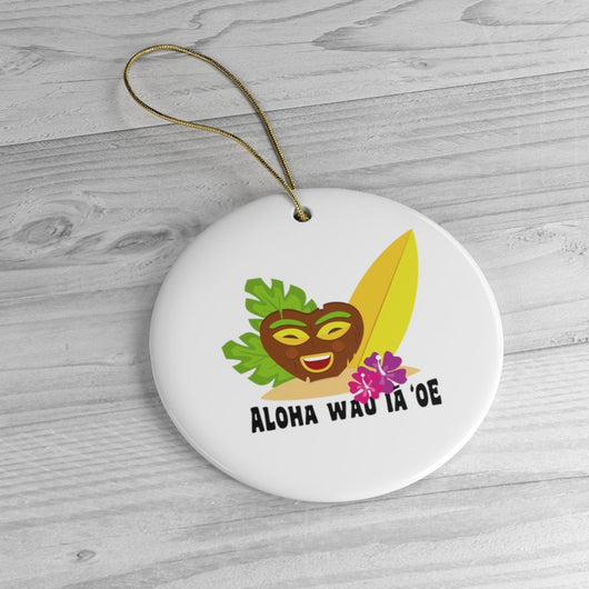 Hawaiian Christmas Tree Ornament -  Hawaii Ceramic Ornament