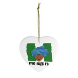 Nigerian - Holiday Ornament For Christmas Tree - Ceramic Ornament - Nigeria Ornament