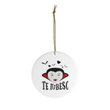 Romania - Holiday Ornament For Christmas Tree - Ceramic Ornament - Romania Te iubesc