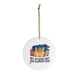 Norway - Holiday Ornament For Christmas Tree - Ceramic Ornament - Norwegian Ornament - Geg Elsker Deg