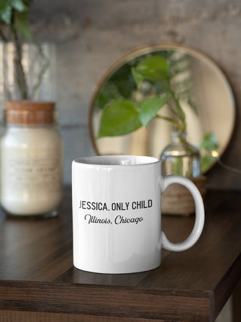 Jessica, Only Child, Illinois Chicago Parasite Parody Mug - Parasite Movie Gifts, Parasite Mug