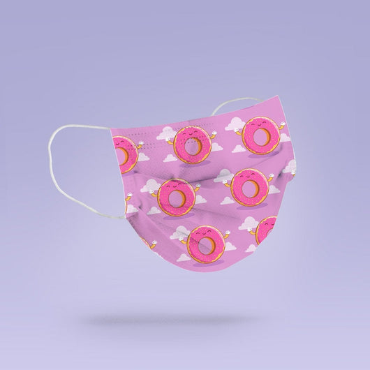 Washable & Reusable Purple Donut Print Face Mask Cover