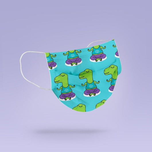 Washable & Reusable Zen Yoga Dinosaur Face Mask Cover