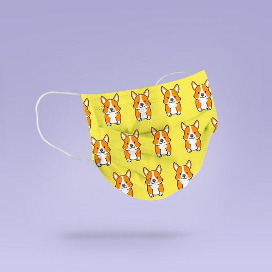 Washable & Reusable Corgi Dog Face Mask Cover