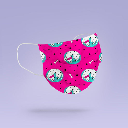 Washable & Reusable Cute Sleeping Dalmatian Dog Face Mask Cover