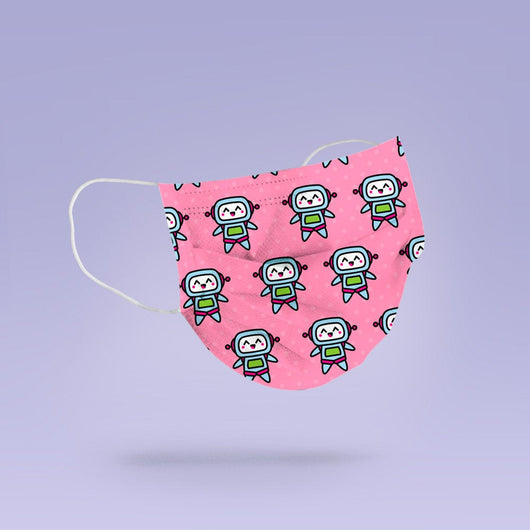 Washable & Reusable Robot Themed Cloth Face Mask Cover