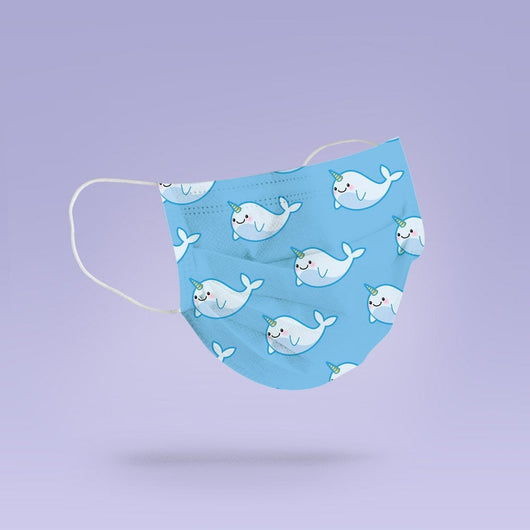 Washable & Reusable Blue Narwhal Buddy the Elf Blue Parody Cloth Face Mask