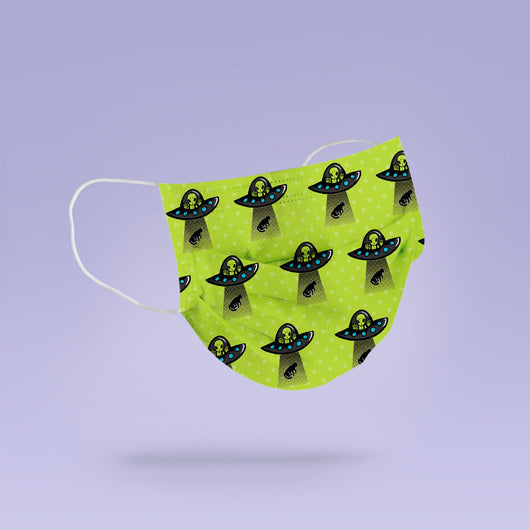 Washable & Reusable Alien Abduction A Cat Face Mask Cloth Cover