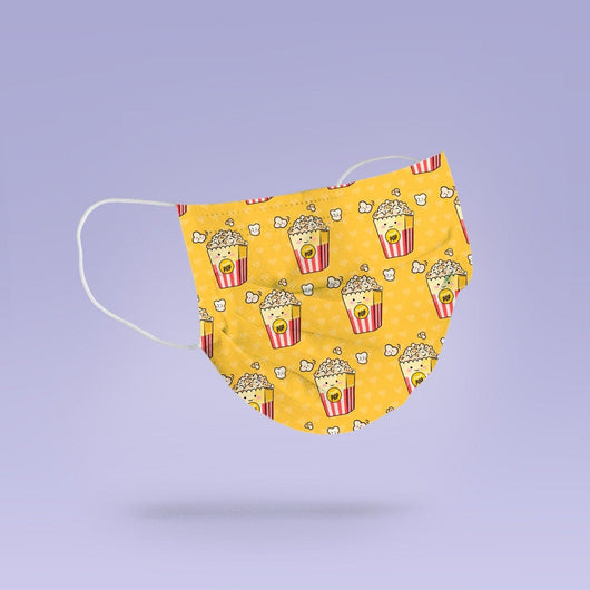 Washable & Reusable Cute Kawaii Popcorn Face Mask Cloth Cover