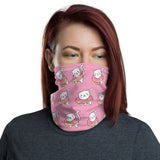 Washable & Reusable Pink Cat Donut  - Gaiter Face Shield - Face Mask - Face Buff - Snood