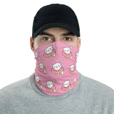 Washable & Reusable Pink Cat Donut  - Gaiter Face Shield - Face Mask - Face Buff - Snood