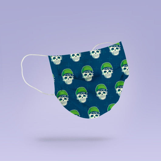 Washable & Reusable Hipster Skull Haunted Face Mask Cloth Cover