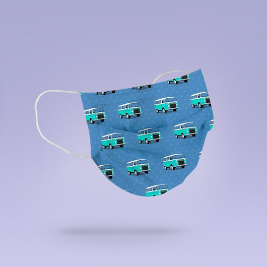 Washable & Reusable Retro Bus Face Mask Cloth Cover