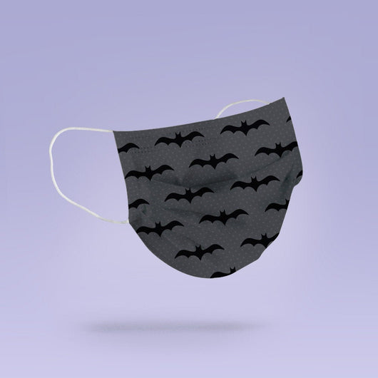 Washable & Reusable Gray Bat Design Face Mask Cover
