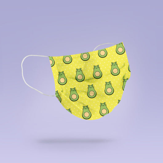 Washable & Reusable Avocado Cat Face Mask Cover