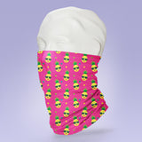Washable & Reusable Cloth Neck Gaiter Face Shield - Pineapple Toast Print - Face Mask