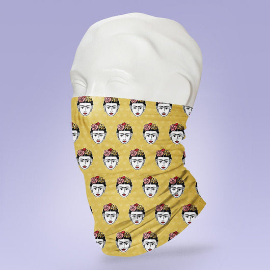 Washable & Reusable Frida Kahlo  - Gaiter Face Shield - Face Mask - Face Buff - Snood - Face Gator