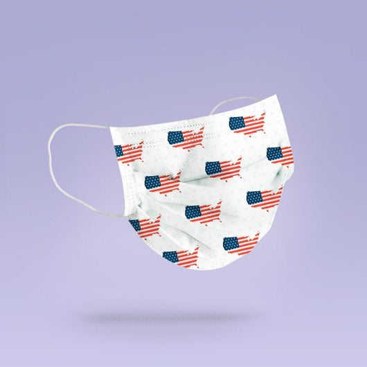 Washable & Reusable Red White and Blue American Flag Patriotic Face Mask Cover