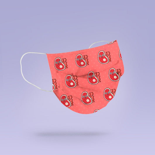 Washable & Reusable Meat Lovers Bacon And Steak Cloth Face Mask Cover