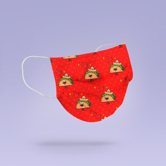 Washable & Reusable Taco Cloth Face Mask Cover - Cute Face Mask - Mexican Food