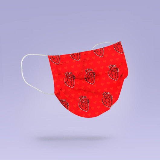 Cute Purple Doctor Live Heart Face Mask Cover - Cute Face Mask - Cardiac