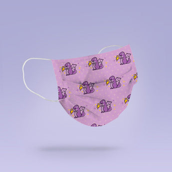 Washable & Reusable Cute Purple Dragon Cloth Face Mask - Cute Face Masks