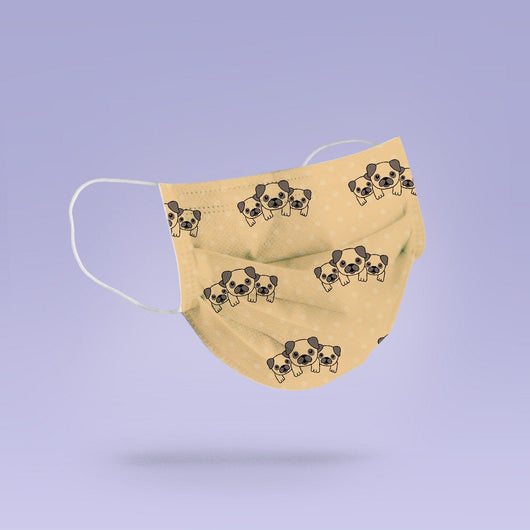 Washable & Reusable Cute Brown Dogs Cloth Face Mask - Cute Face Masks - Dog Face Mask