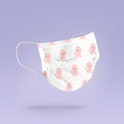 Washable & Reusable Cute Pink Poodle Cloth Face Mask - Cute Face Masks - Poodle Mask