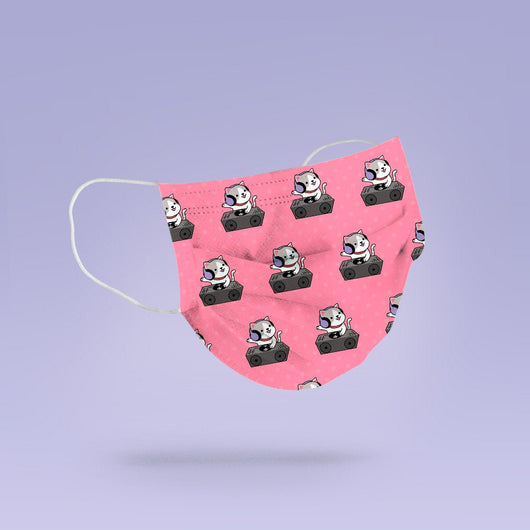 Washable & Reusable Dj Cat Face Mask - Cute Face Masks