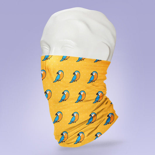 Washable & Reusable Yellow Parrot - Gaiter Face Shield - Face Mask