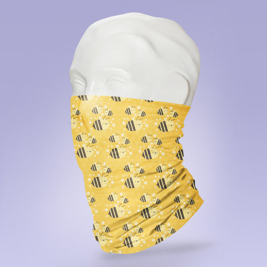 Washable & Reusable Yellow Bee Face Mask - Face Shield - Face Mask