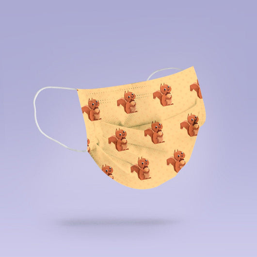 Washable & Reusable Squirrel Face Mask Cover - Purple Face Mask - Animal Mask