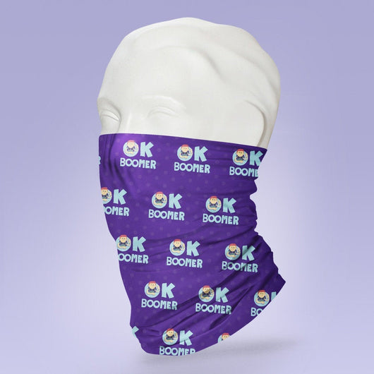 Washable & Reusable OK Boomer Themed Mask - Face Mask - Face Buff - Snood - Okay Boomer Mask