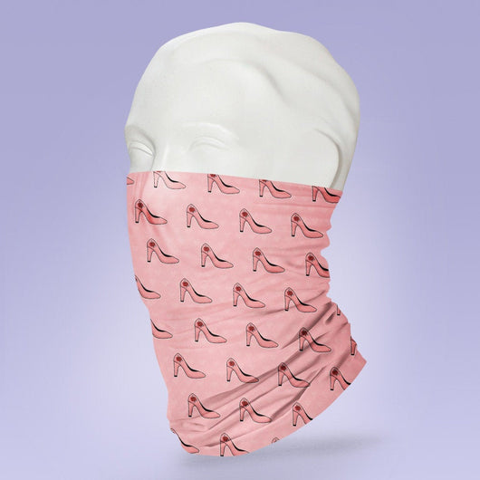Pink High Heel Themed Mask - Face Mask - Face Buff - Snood - High Heel Mask