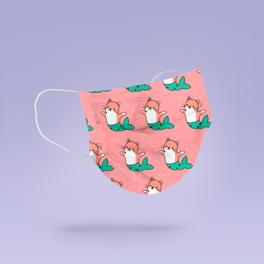 Washable & Reusable Cute Cat Mermaid Cloth Face Mask Cover