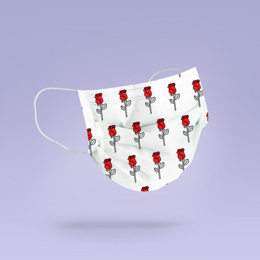 Washable & Reusable Red Rose Cute Cloth Face Mask Cover