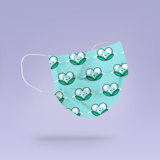 Washable & Reusable Heart Earth Face Mask Cover