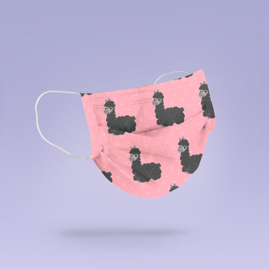 Washable & Reusable Pink Llama Face Mask Cover