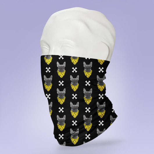 Skull & Bones Bulldog  - Gaiter Face Shield - Face Mask