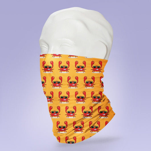 Washable & Reusable Angry Red Crab Themed Face Shield - Face Mask