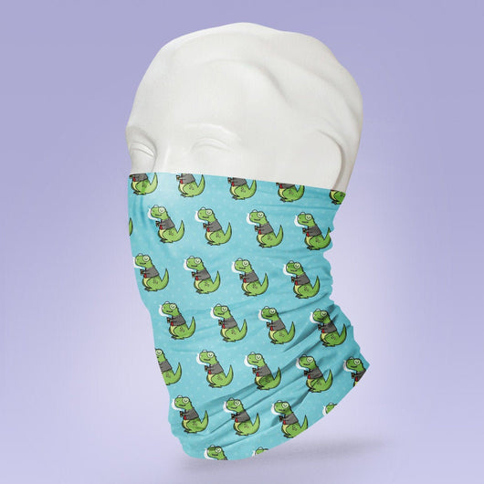Washable & Reusable Smoking Dinosaur Themed Face Shield - Face Mask