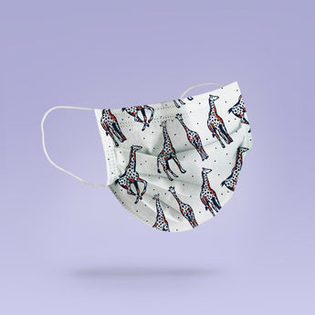 REUSABLE FACE MASK - Soft, Cloth, Washable, Re-Usable Giraffe Face Mask - Adult Mouth Cover - Animal Print Face Mask